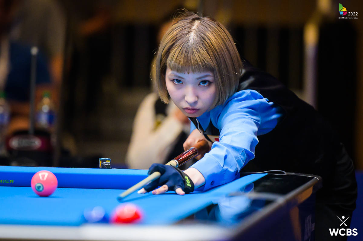 WCBSbilliards's tweet photo. Huge win for Japan's Yuki Hiraguchi, she has beaten Molrudee Kasemchaiyanan 9-0 in #WomensPool 

#twg2022 #WitnessHistory #WeAreTheWorldGames #WeAreBilliards #billiards #9ball https://t.co/mUwgjznAHA
