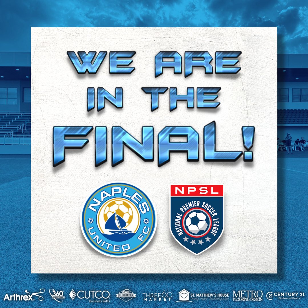 NaplesUnitedFC's tweet photo. ⭐️𝐖𝐄 𝐀𝐑𝐄 𝐈𝐍 𝐓𝐇𝐄 𝐅𝐈𝐍𝐀𝐋!⭐️
•
#WeAreNaples 💙 #OneTeamOneCity https://t.co/7ascz8k60X
