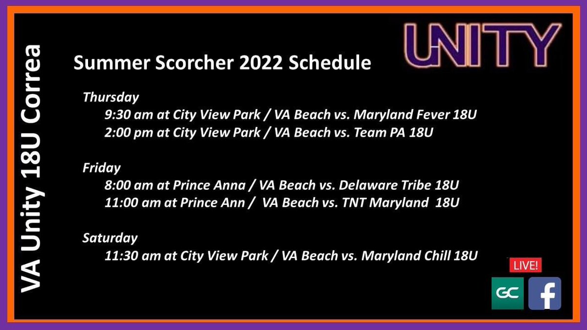 Headed to Va Beach with <a href="/UnityBlackwell/">Unity Blackwell 16/18U</a> this weekend. Come on out <a href="/CoachAYates/">Amy Yates</a> <a href="/CoachJDeitz/">Jason Deitz</a> <a href="/CoachFuller7/">Coach Fuller</a> <a href="/LMC_Softball/">Lees-McRae Softball</a> <a href="/SalkSoftball/">salk softball</a> <a href="/PfeifferSball/">PFEIFFER SOFTBALL</a> <a href="/paindawg45/">Gary Payne</a>