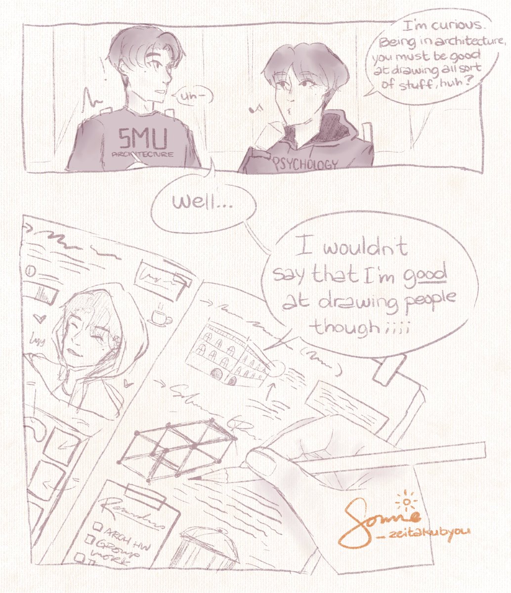 _zeitakubyou's tweet photo. I wouldn't say that I'm good at drawing people...

Though in the same way I'm good at making your go-to cafe order, I can say that I'm at least good at drawing you.

#jenyang #noyang au ☕🍞 https://t.co/eO1CG6V0zf