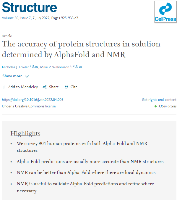 JoelPMackay's tweet photo. As a protein-NMR person, I know it's a most excellent tool for many things other than solving structures, but still... can't help but feel a *little* deflated: https://t.co/niVjJ2eC73