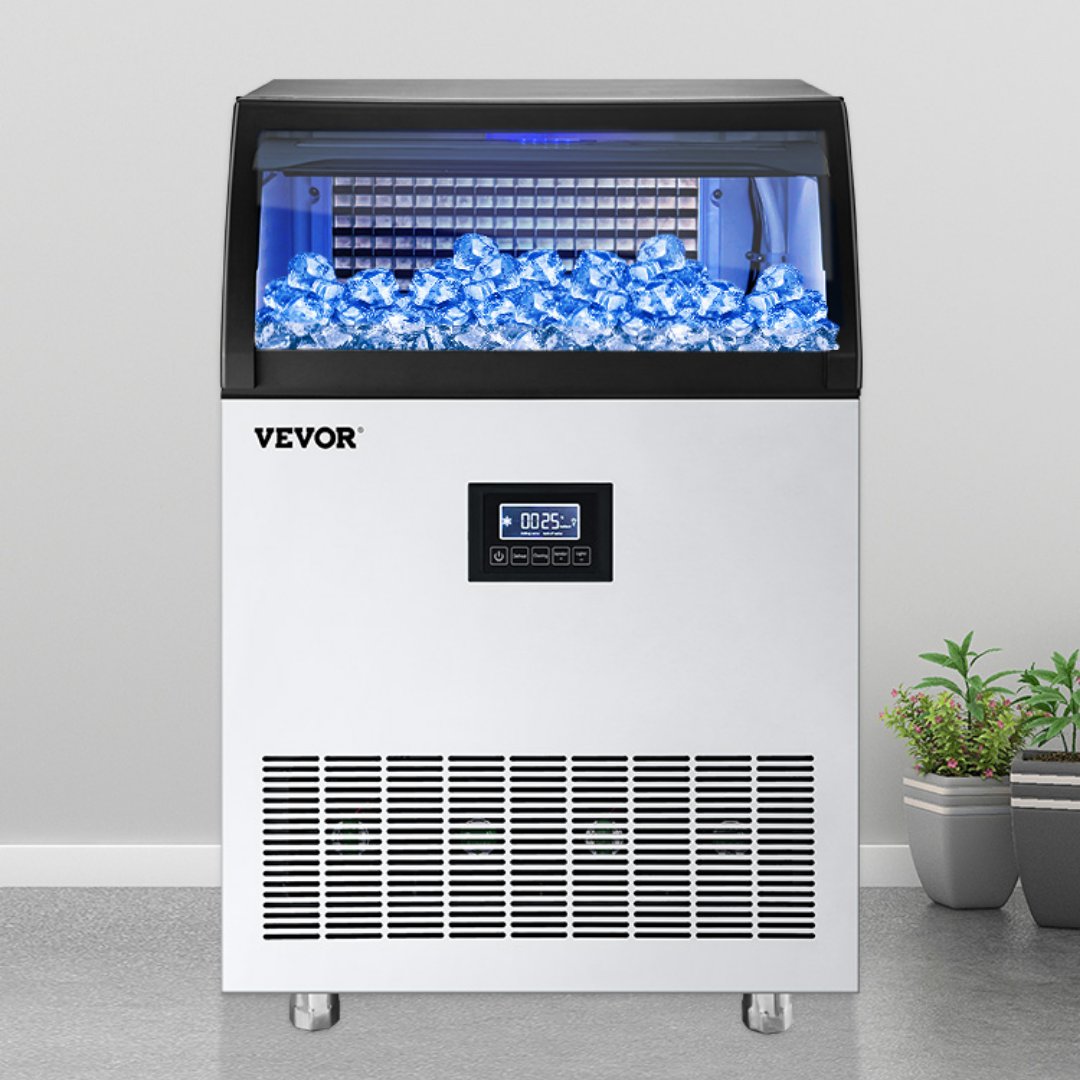 Clearance!! 40% off😍✅Free Shipping! Shop-> bit.ly/3NfI93E Commercial Ice Maker 88lbs/24h with 29lbs Storage 3x8 Cubes Commercial Ice Machine 110V Automatic Ice Machine for Restaurant Bar Cafe