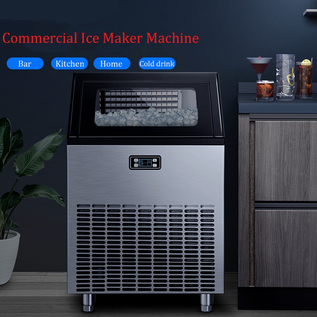 Clearance!! 40% off😍✅Free Shipping! Shop-> bit.ly/3NfI93E Commercial Ice Maker 88lbs/24h with 29lbs Storage 3x8 Cubes Commercial Ice Machine 110V Automatic Ice Machine for Restaurant Bar Cafe