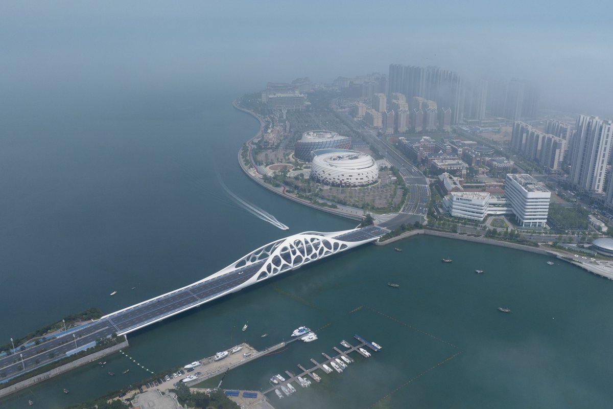 Stunning views of Shanhubei Bridge in Qingdao West Coast New Area, East China's Shandong province. #ChinaCanvas