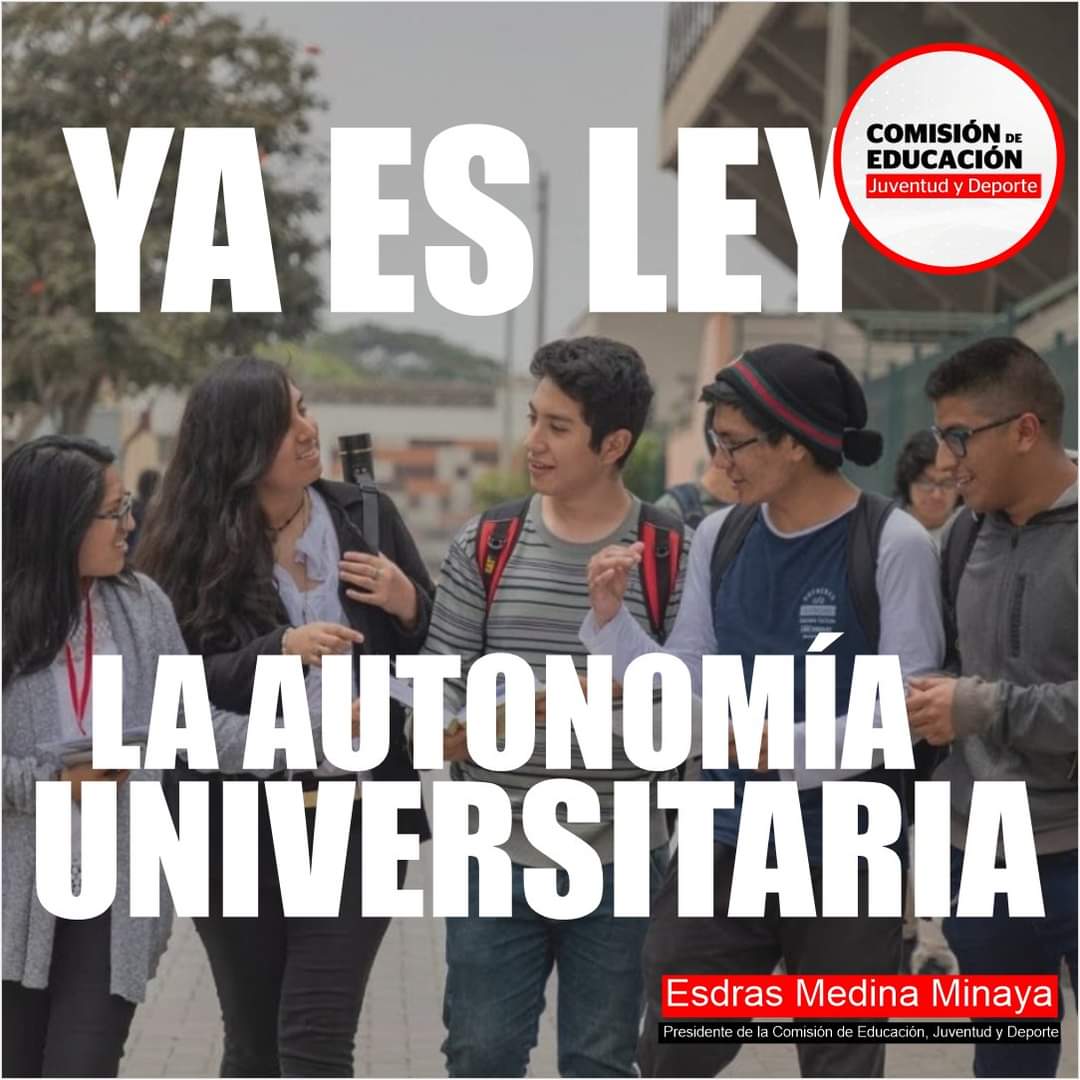 🔴LEY. El Congreso de la República aprobó con  72 votos el  dictamen de insistencia ante las observaciones formuladas por el poder ejecutivo a la autógrafa de ley recaída en el proyecto sobre la Ley que restablece la autonomía y la institucionalidad de las universidades peruanas.