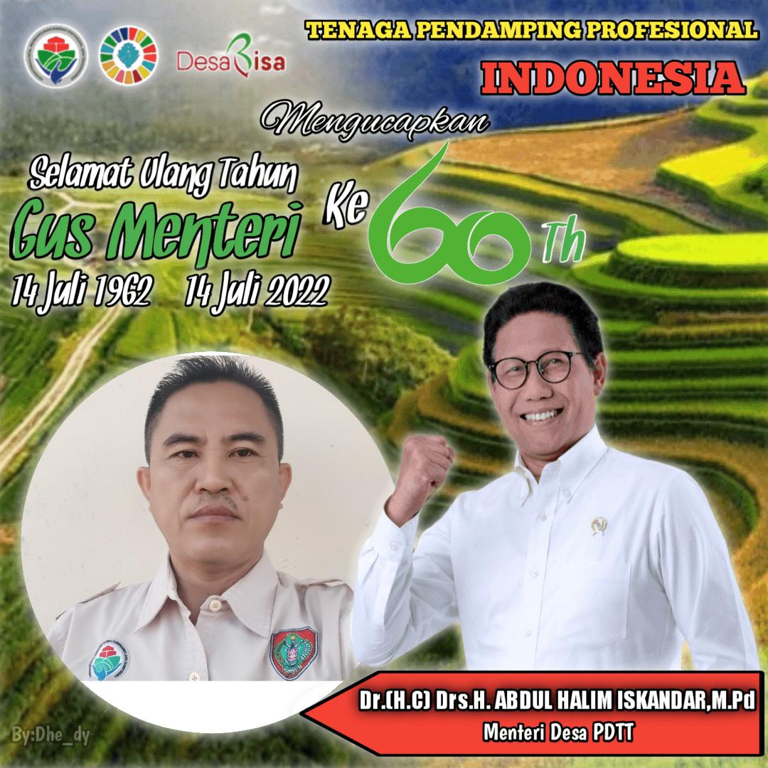 Barakallah Fii Umrik Gus Menteri, TPP Kalimantan Tengah sukses dan sehat selalu.... 
#MetUltahGusHalim

<a href="/jokowi/">Joko Widodo</a> 
<a href="/halimiskandarnu/">ABDUL HALIM ISKANDAR</a> 
@kemendespdtt 
<a href="/malik_haramain/">malikharamain</a> 
<a href="/imansyukri/">Iman Sukri</a> 
<a href="/taufikmadjid71/">IG : taufik.madjid</a> 
@yusradaridesa 
<a href="/azzameldzikrie/">#SantriIndonesia</a> 
<a href="/tppkemendes/">TPP KEMENDES</a> 
<a href="/P3MDKalteng/">P3MD PROV KALTENG</a>