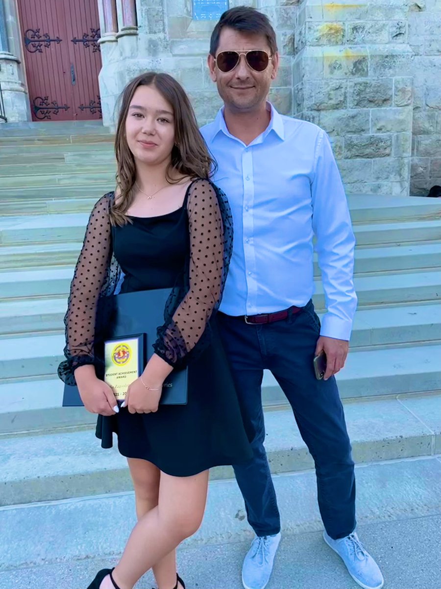Moved to Canada 347 days ago, aced grade eight in every subject and received a student achievement award. #ProudDad