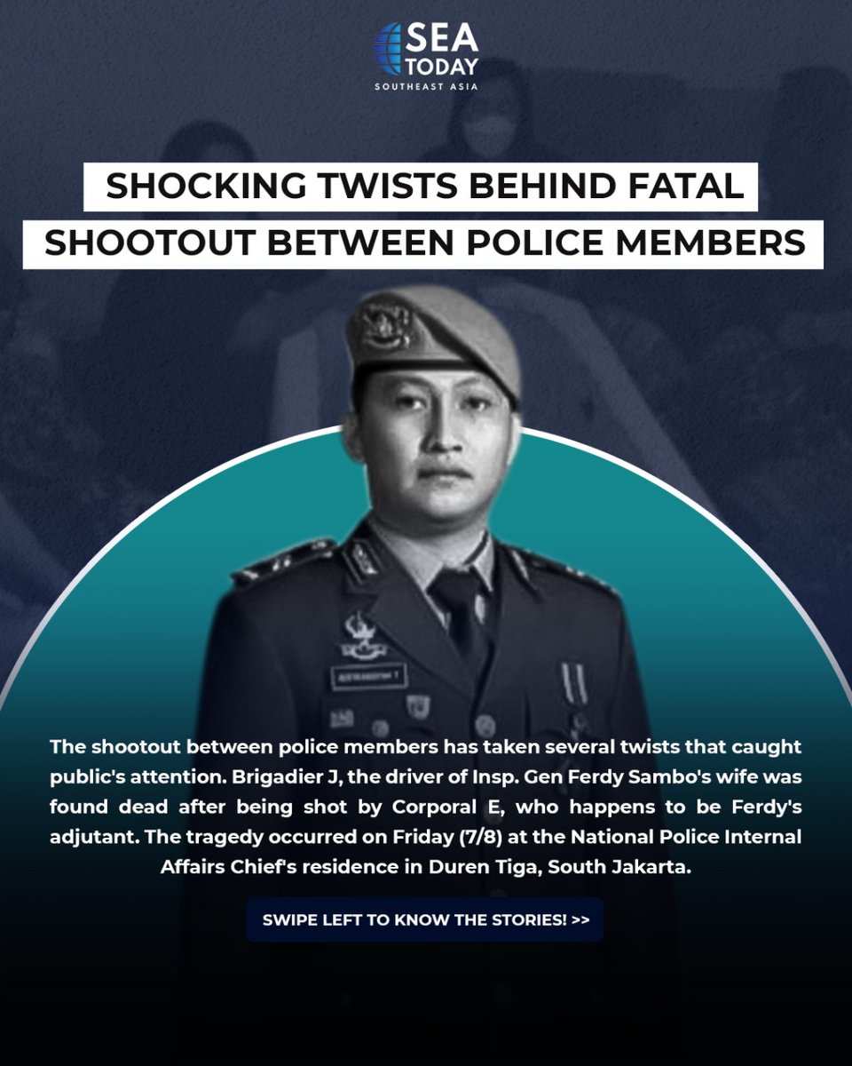 seatodaynews's tweet photo. The death of Brigadier Novriansyah Yosua Hutabarat (J) at the National Police Internal Affairs Chief's residence on Friday (7/8) in #DurenTiga, #SouthJakarta, gained public attention due to some irregularities.

What are those? Read the information above! #SEAToday #SEATodayNews https://t.co/w01nEaNoxH
