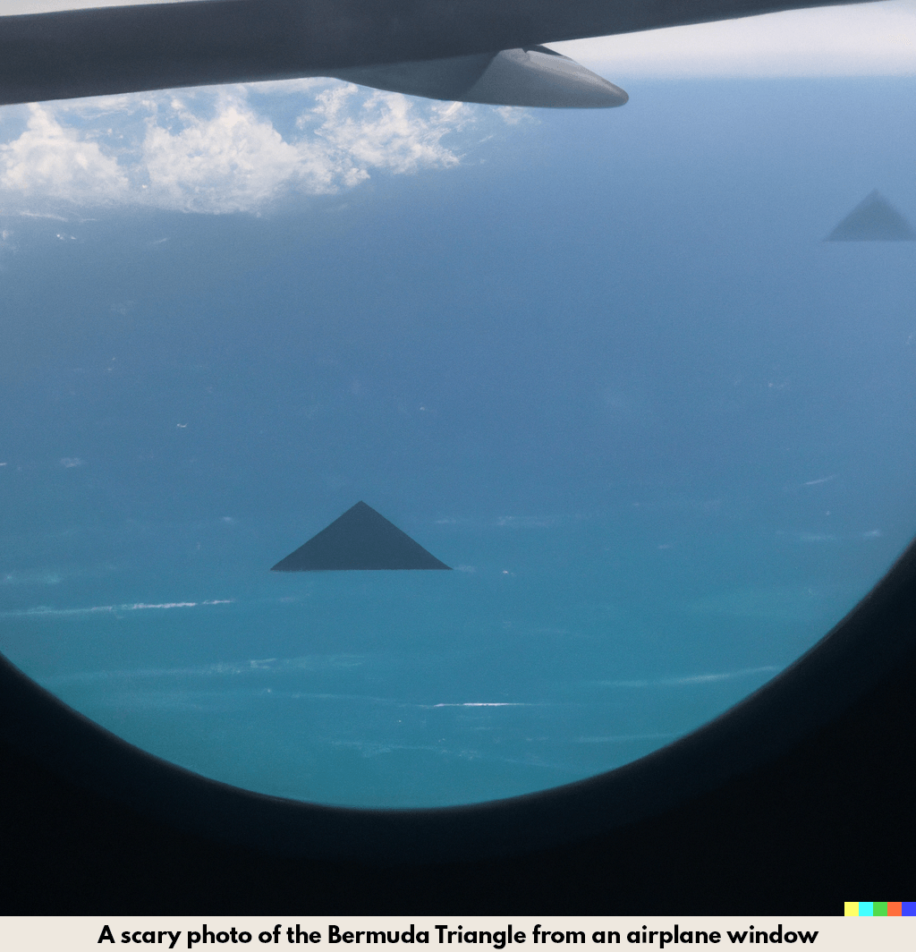 alexsuss_'s tweet photo. 'A scary photo of the Bermuda Triangle from an airplane window' #dalle2 https://t.co/bZZ0DPShRM
