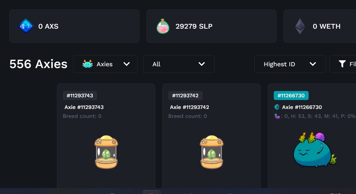 defipaca's tweet image. Finally some use for these dormant axies! 😂