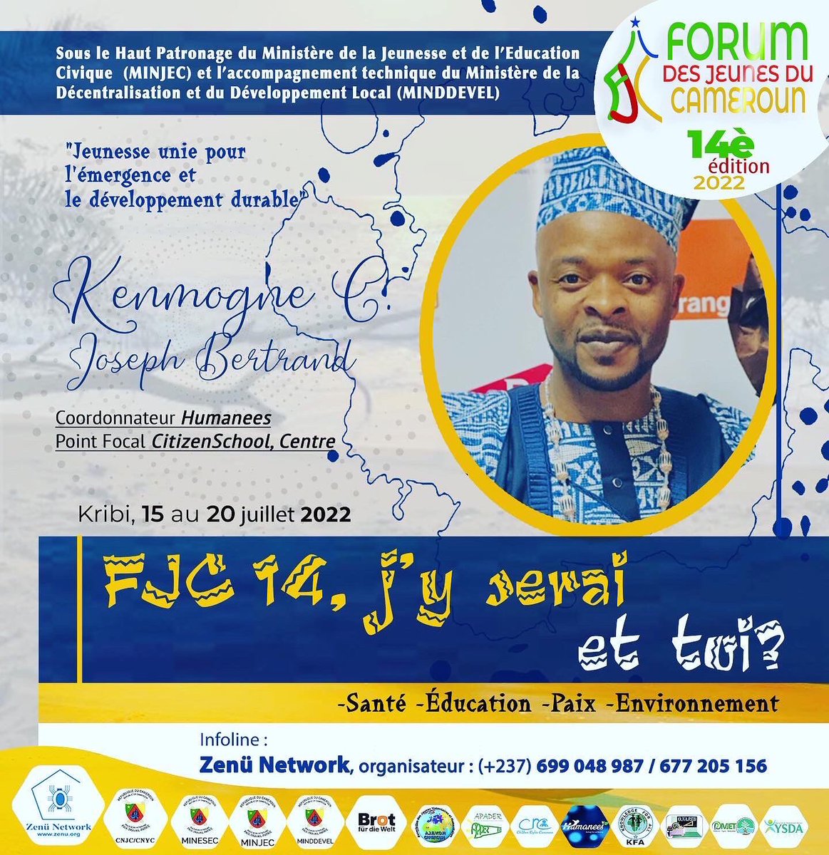 humaneesCMR's tweet photo. #FJC14 🇨🇲🇨🇲🇨🇲😊
Plus que quelques heures pour le lancement de la quatorzième édition du Forum des Jeunes du Cameroun #FJC2022 🌊 à #Kribi.
NOUS Y SERONS ET TOI ?☺️🤝
#ZenüNetwork #CNJC #MINJEC #MINDDEVEL
#Humanees #CRC #AJEVOH #PIVJET #APADER #YSDA #ONAPED #KFA https://t.co/aH993NzfcN
