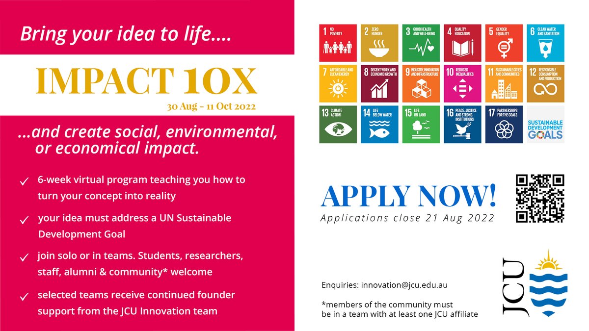 We all have ideas...
What if we helped you turn YOUR idea into IMPACT?
#online #program #UN #sustainability #development #goals #students #JCU #impact #personaldevelopment