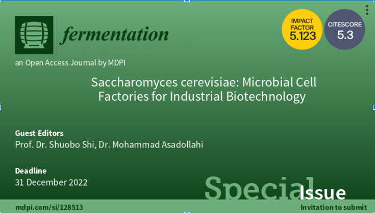 Ferment_MDPI's tweet photo. New Special Issue "Saccharomyces cerevisiae: Microbial Cell Factories for Industrial Biotechnology", view it from: https://t.co/5cwfjFPLVO
#Saccharomycescerevisiae; #MicrobialCellFactory; #Biotechnology https://t.co/JcF6uopEAq