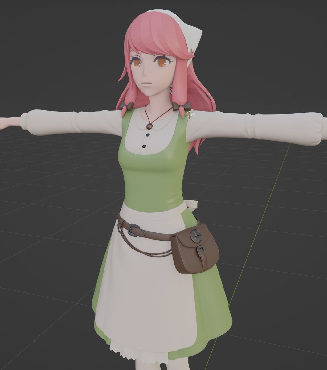 SkyRealmInt's tweet photo. Amber's High poly is getting close to completion! Just sculpted some cloth wrinkles in. Probably has to wrestle with it some more when I start to paint in some of the details in color map.
#projectskyfarm #indiegamedev #indiegame #gamedev #indiedev #blender #3dart #characterart https://t.co/mZN41vgOT3