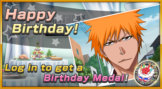 It's Ichigo's birthday today! Celebrate by logging in to the game for a special scene and a Birthday Medal! hyperurl.co/1j7cnj #BraveSouls