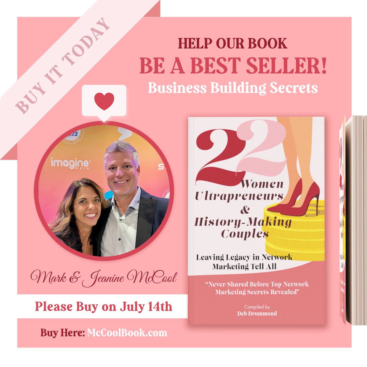 MarkMcCool's tweet photo. Please help us with the launch of our new book project - “𝟐𝟐 𝐖𝐨𝐦𝐞𝐧 𝐔𝐥𝐭𝐫𝐚𝐩𝐫𝐞𝐧𝐞𝐮𝐫𝐬 &amp; 𝐇𝐢𝐬𝐭𝐨𝐫𝐲 𝐌𝐚𝐤𝐢𝐧𝐠 𝐂𝐨𝐮𝐩𝐥𝐞𝐬”. Just go to: https://t.co/YY1ZDnBZA2 

We need to sell as many of these books as possible today (Thursday, July 14th). 😀 https://t.co/ZsSA4OYRiU