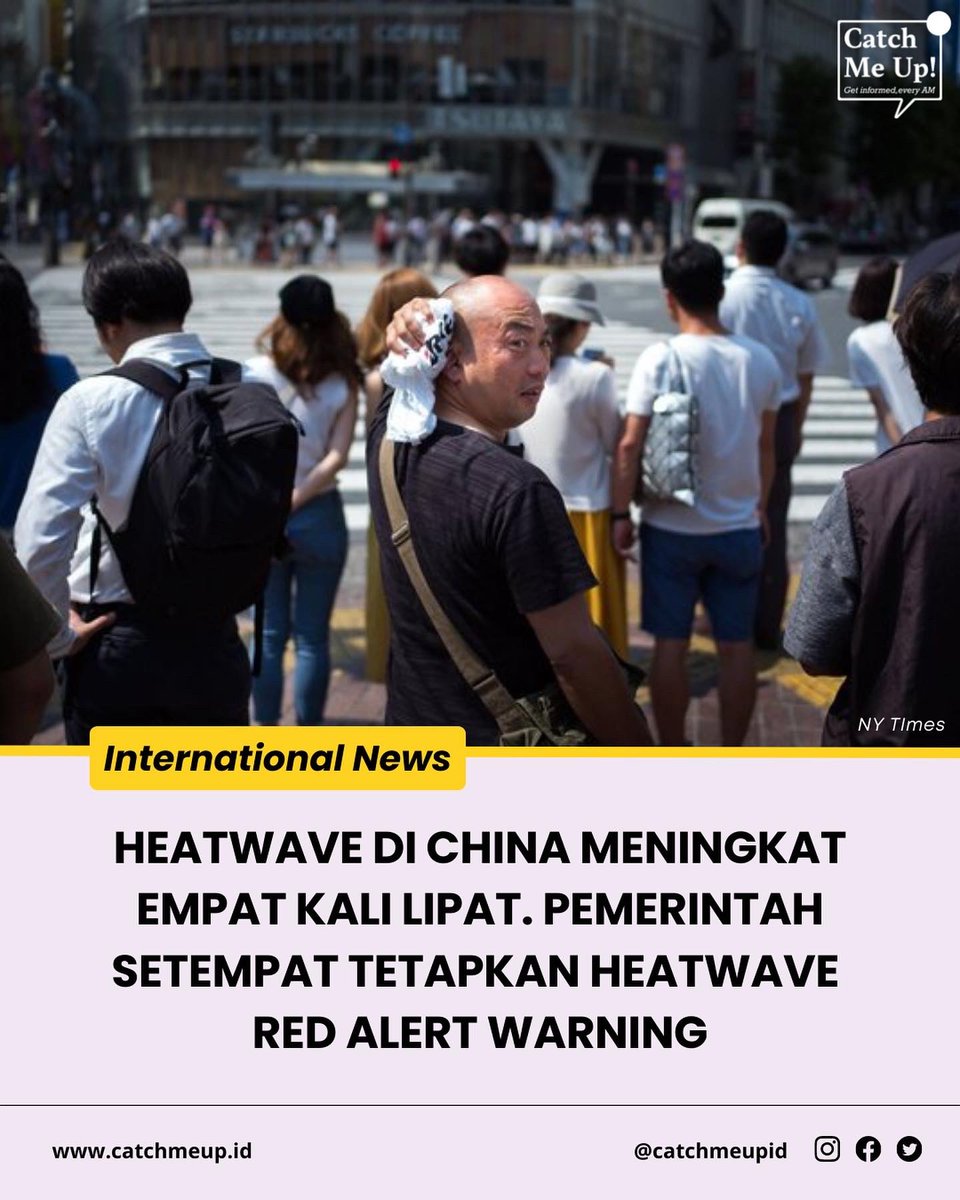 catchmeupco's tweet image. Climate crisis nih, dampaknya bukan lagi makin keliatan jelas tapi makin mengkhatirkan dan mengancam. 

Heatwave di China meningkat empat kali lipat, bahkan menelan korban jiwa.