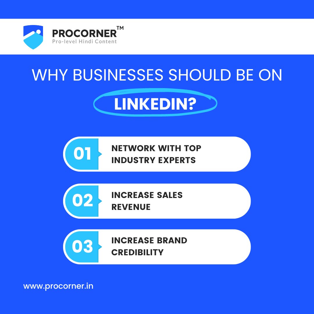 procorner_in's tweet photo. Every businessperson wants growth for his/her business.

It will help the business grow and connect with other businesses/individuals and even hire the best 
people in the organization.

Is your business on LinkedIn? Comment below:

#linkedin #linkedintips #networking #sales https://t.co/aHp1Z43iHC
