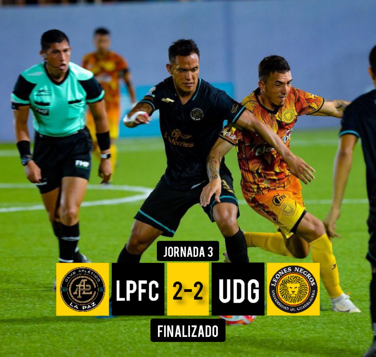 HayUdeg's tweet photo. Terminó el partido en La Paz, empate agridulce un partido de mucha intensidad en el estadio Guaycura, nos quedamos con 10 durante todo el segundo tiempo pero aun así el equipo respondió bien y tuvo la ventaja, lamentablemente el partido se empató después de un rechace del arquero https://t.co/6hBRxSLgWX