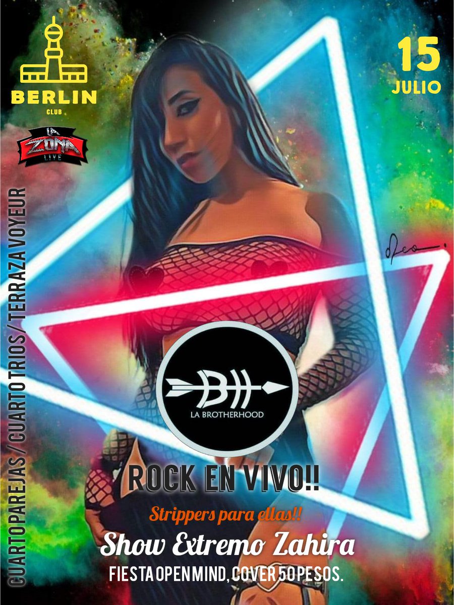 BerlinClubSW's tweet photo. Viernes de fiesta Open Mind Rockera, rock en vivo, show extremo @ZahiraSADO strippers para ellas, y muy buen cotorreo, parejo cover 50 pesos no faltes, áreas sw en servicio.
#SwingersGdl #single #pareja #hotwife #bdsm #swinger #erotica #rockenvivo #cachondeo https://t.co/17Zj8Kjp6G