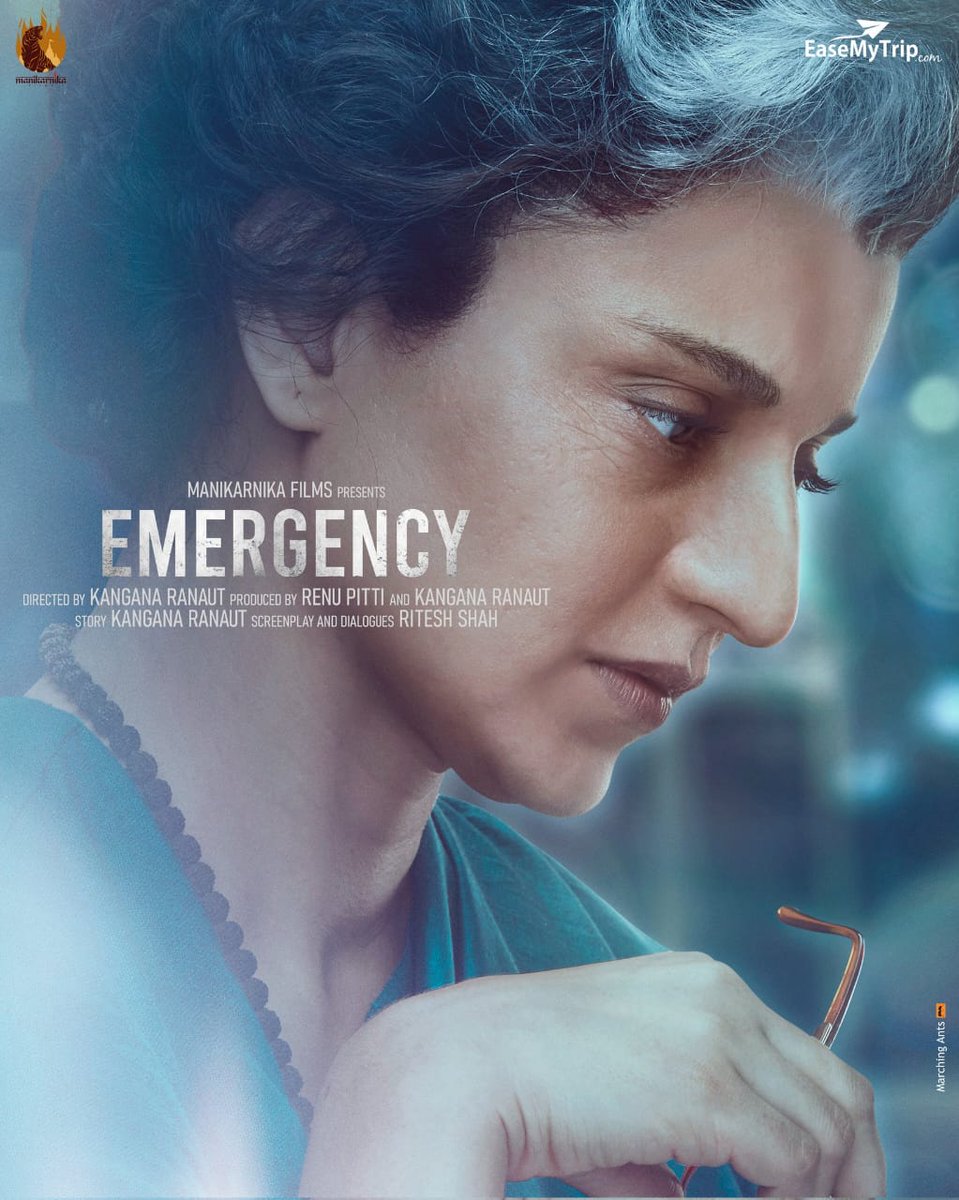 Presenting #EmergencyFirstLook
Portraying one of the most powerful woman in the history ofour country, The Iron Lady of India! 

#Emergency shoot begins 

Directed by, Produced by, & starring in lead
#KanganaRanaut 

@nishantpitti  #AkshtRanaut @writish @gvprakash @manojmuntashir