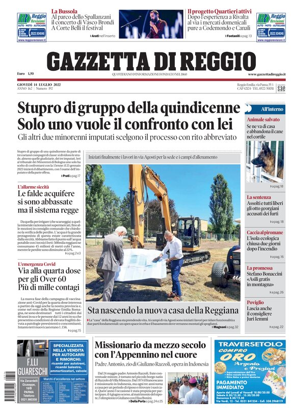 Ecco la nostra prima pagina di oggi.

Ci trovate in edicola e in versione digitale sul nostro sito 

gazzettadireggio.it

#buongiorno #reggioemilia #gazzettadireggio #primapagina #edicola #quotidiano
