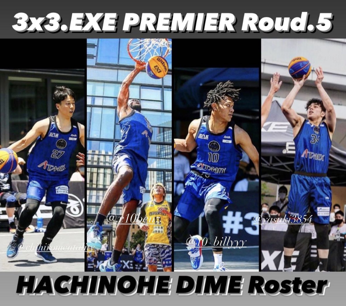 【3x3.EXE PREMIER 2022 ロスター】

今週末は、インターカンファレンス🏀
他カンファレンスとのMIX6チームでラウンド優勝を競います🔥

🗓2022年7月17日
⏰11:00-15:30
📍セブンパークアリオ柏

■ロスター
#10 #ビリシベ実会
#21 #レナルドディクソン
#27 #沢頭智弘
#34 #宮越康槙