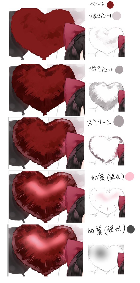 それっぽくささっと描けるメタリックバルーン🎈 