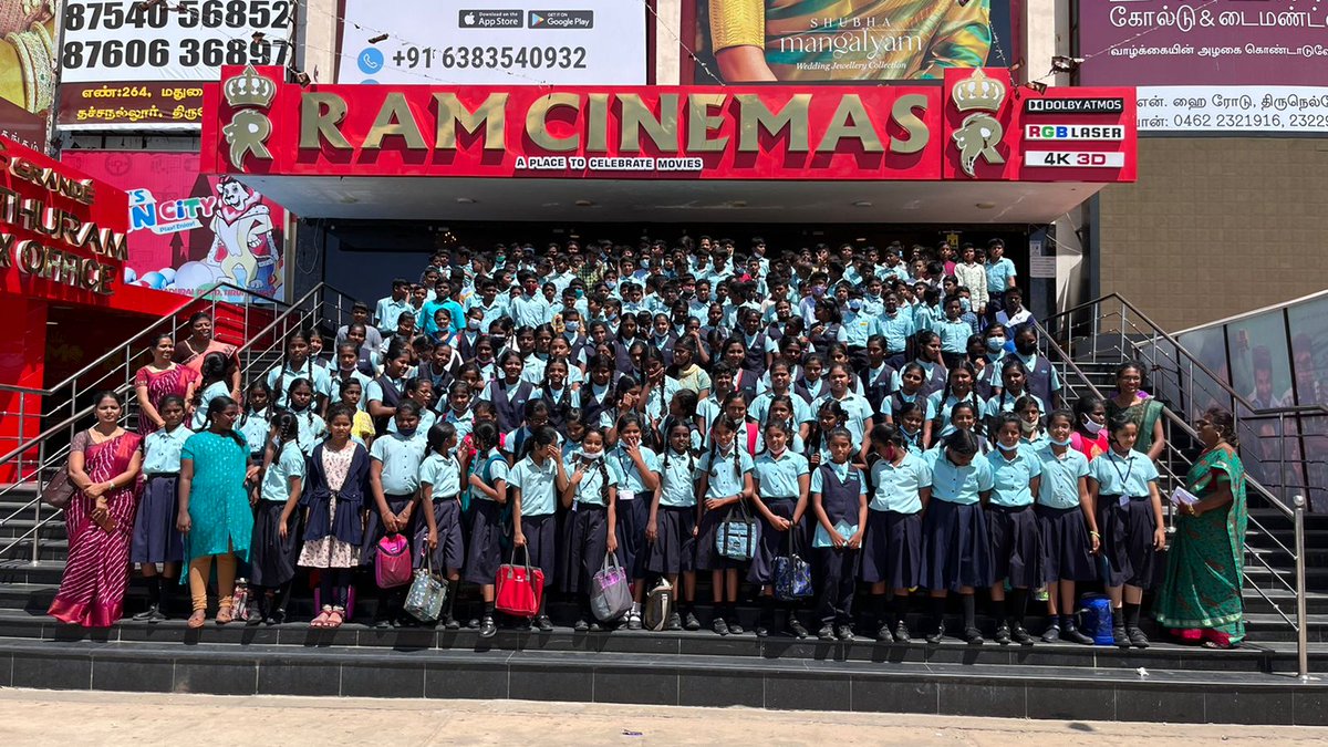 RamCinemas's tweet photo. Today Vels Vidhayalaya Students came to our venue to watch #Rocketry !!
Very glad that the movie is still reaching the audience it deserves.
#RocketryTheNambiEffect @ActorMadhavan https://t.co/apGUEXrYvu