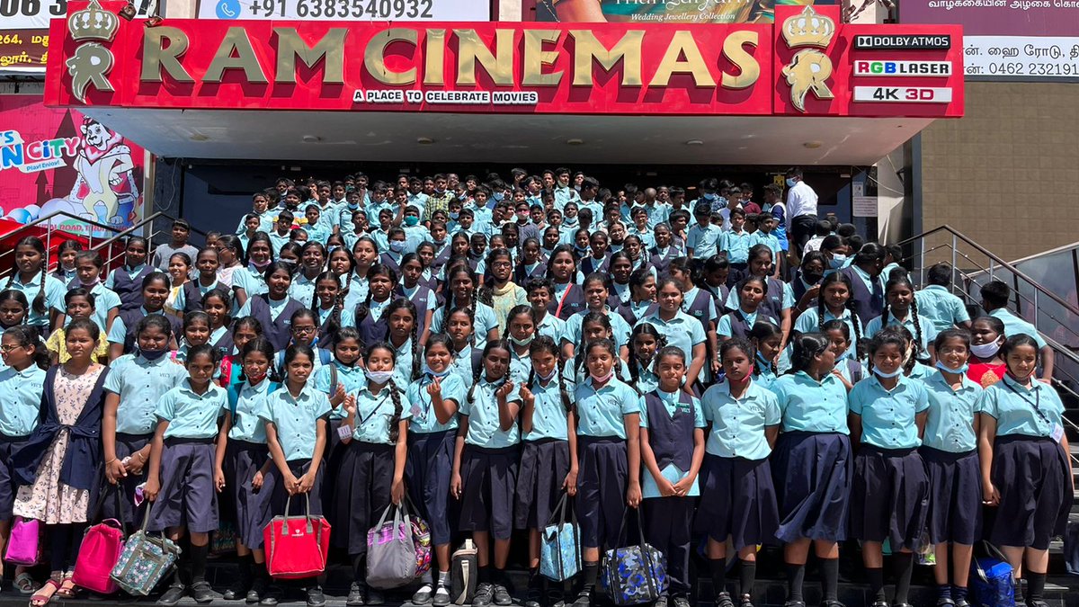 RamCinemas's tweet photo. Today Vels Vidhayalaya Students came to our venue to watch #Rocketry !!
Very glad that the movie is still reaching the audience it deserves.
#RocketryTheNambiEffect @ActorMadhavan https://t.co/apGUEXrYvu