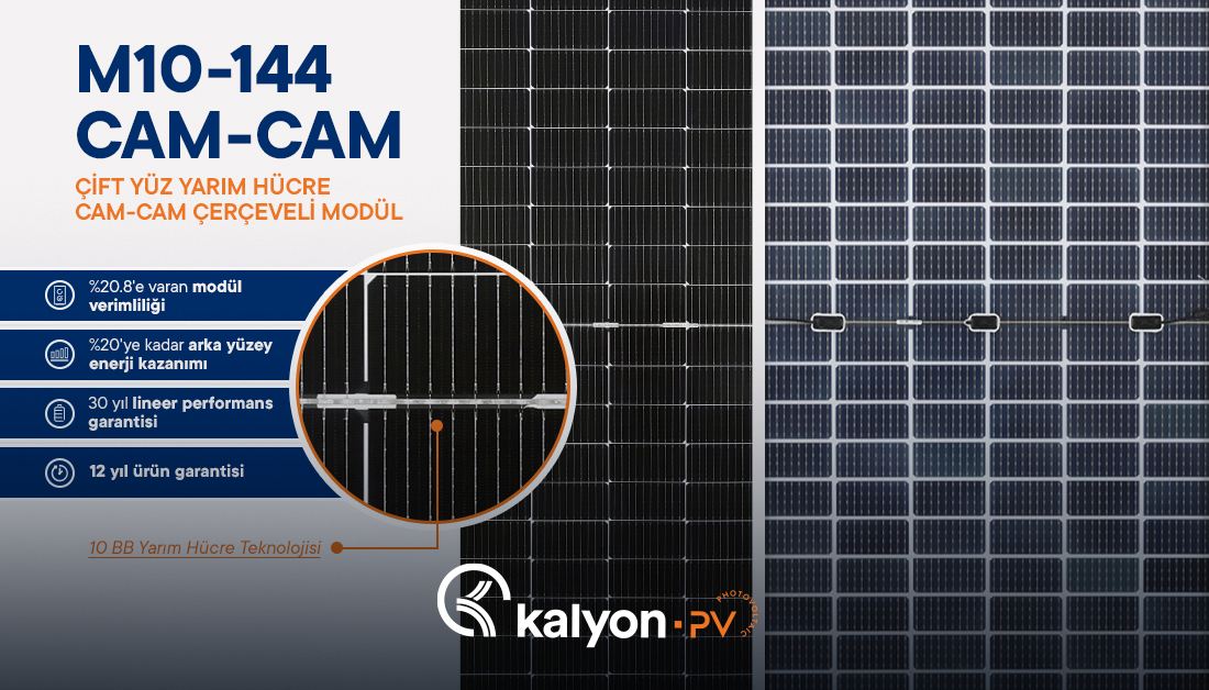 İki yüzeyinden de enerji üretmeye yarayan özel tasarımıyla M10-144 Cam-Cam Güneş Modülü, doğrudan gelen güneş ışığının yanı sıra yerden yansıyan güneş ışınlarını da elektriğe dönüştürür, tek panelde 540 Watt'a kadar enerji üretimi sağlar.

kalyonpv.com/Products/tr/m1……

#KalyonPV
