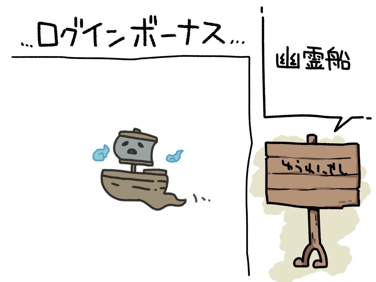 今日のログインボーナス:幽霊船 