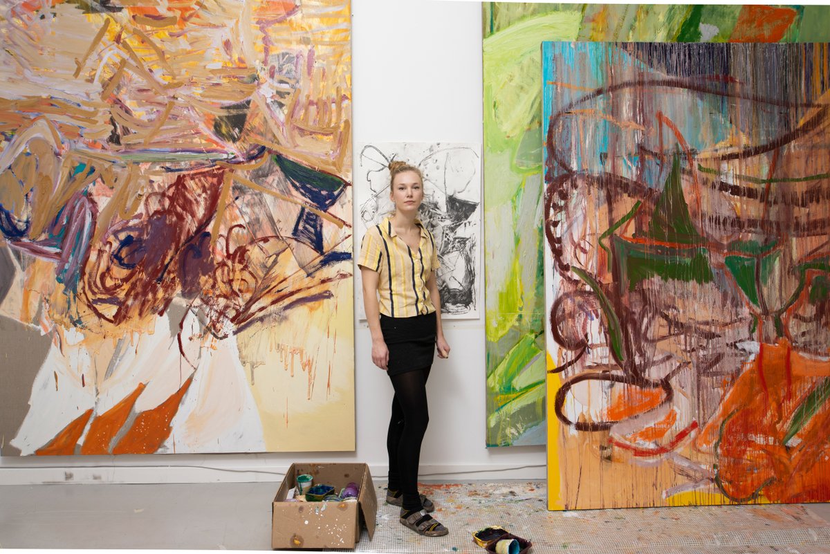 Pam Evelyn, a London based painter & recent RCA MA Painting graduate, is working in Anchor Studio, Newlyn for 4 months. Recent shows include “Built on Clay” with Approach Gallery 2022  & “Spectacle of a Wreck” Peres Projects Berlin 2021. @pamevelyn.
