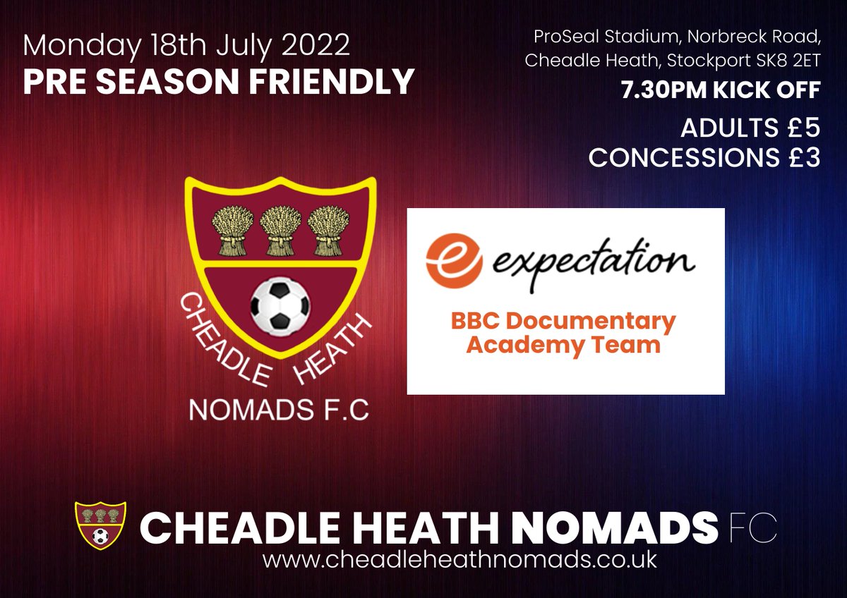 We are pleased to announce that we have been chosen to host a game against a BBC documentary academy team on Monday 18th July.

Join us on Monday for what should be a great evenings entertainment, and an opportunity to maybe even see yourself on TV!! (1/2)