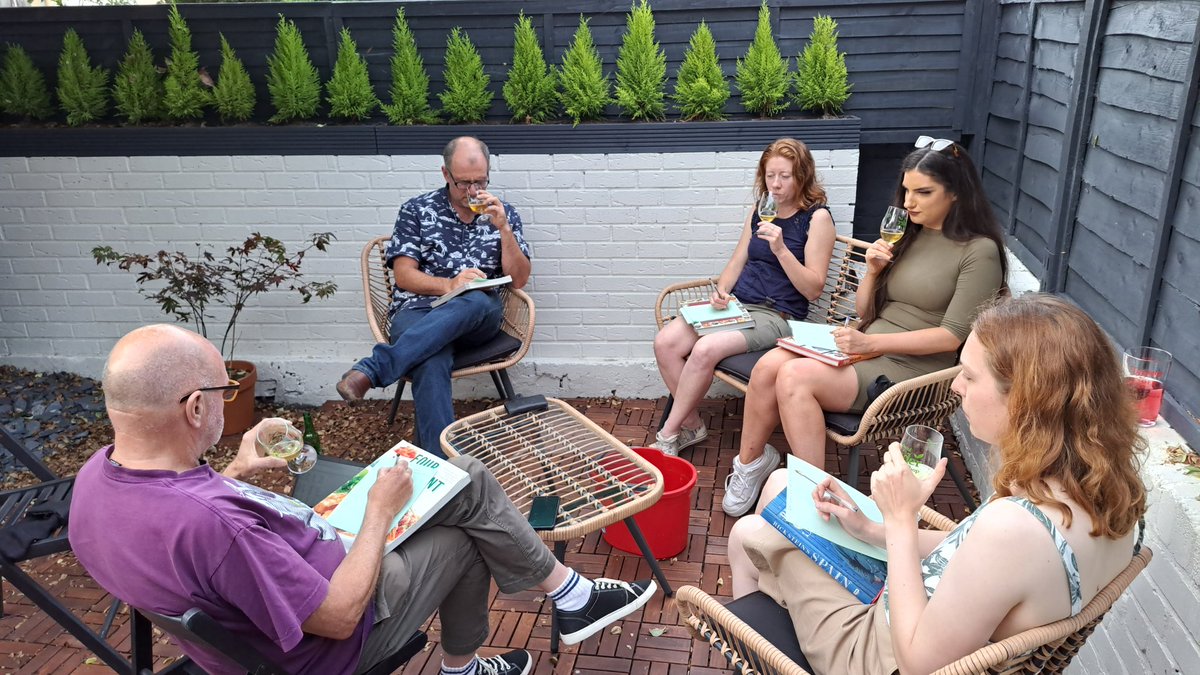 Our tasting panel hard at work last night choosing the ciders for our next monthly case!