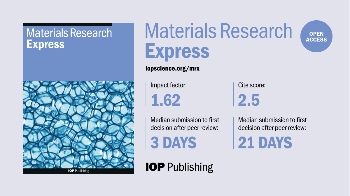 Read the latest #MaterialsScience research in MRX offering #openaccess and top downloaded content such as “Recent advancements in nonwoven bio-degradable facemasks to ameliorate the post-pandemic environmental impact” ow.ly/kFyY50JCrly