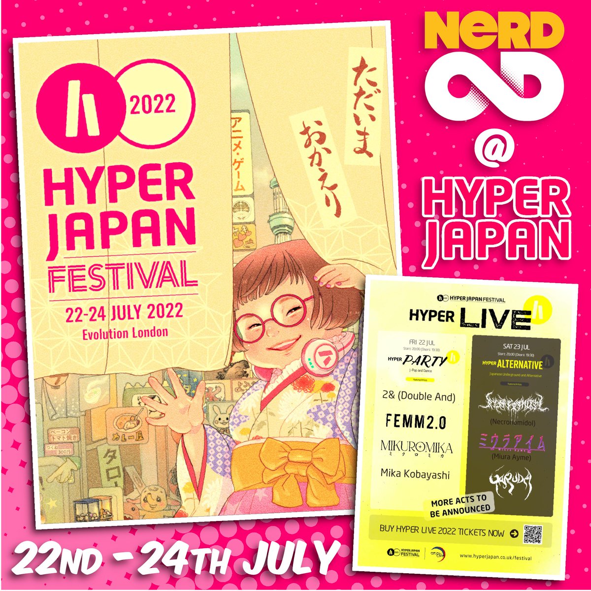 So excited to be getting back to the long awaited return of <a href="/HYPERJAPANevent/">HYPER JAPAN</a>! We’ll be at both the daytime festival and @_OrionLive’s #HyperLive shows. We’ll be out with our camera and signature yellow mic so please come say hi! #HJF22 #HJ #HYPERJAPAN #HYPERJAPANFESTIVAL2022