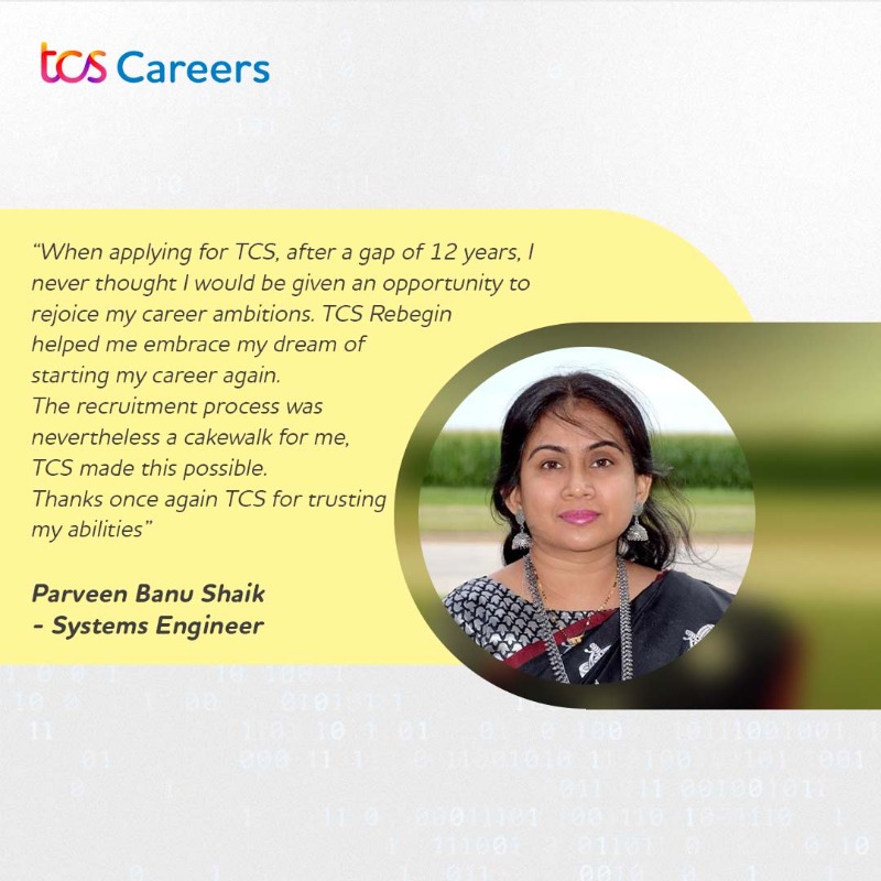 People_TCS's tweet photo. Gaps or no gaps - we welcome everyone! If you are looking to #Rebegin after a career break, TCS is the place for you.

Make #TheBigMove now.

Link: https://t.co/gHZ1kmJ4fN