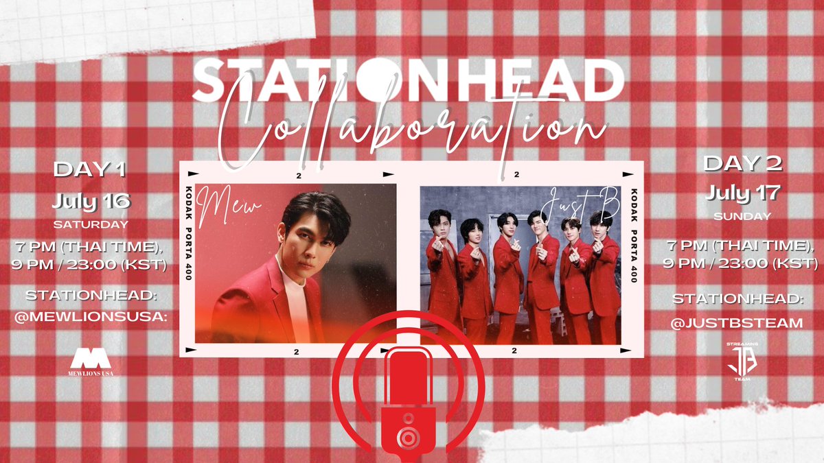 JustbSTeam's tweet photo. 📢MEW + JUST B —2-Day Streaming Collab

ONLY B &amp; Mewlions

Join us for a Stationhead Streaming Party for both fandoms in honor of Geonu and JM's upcoming drama with Mew Suppasit, #LoveIsLikeACat!

📅 July 16 &amp; 17
⏰ 7PM BKK | 9PM/21:00 KST

@MewlionsUSA @MSuppasit @JUSTB_Official https://t.co/iTKTJ49PKu
