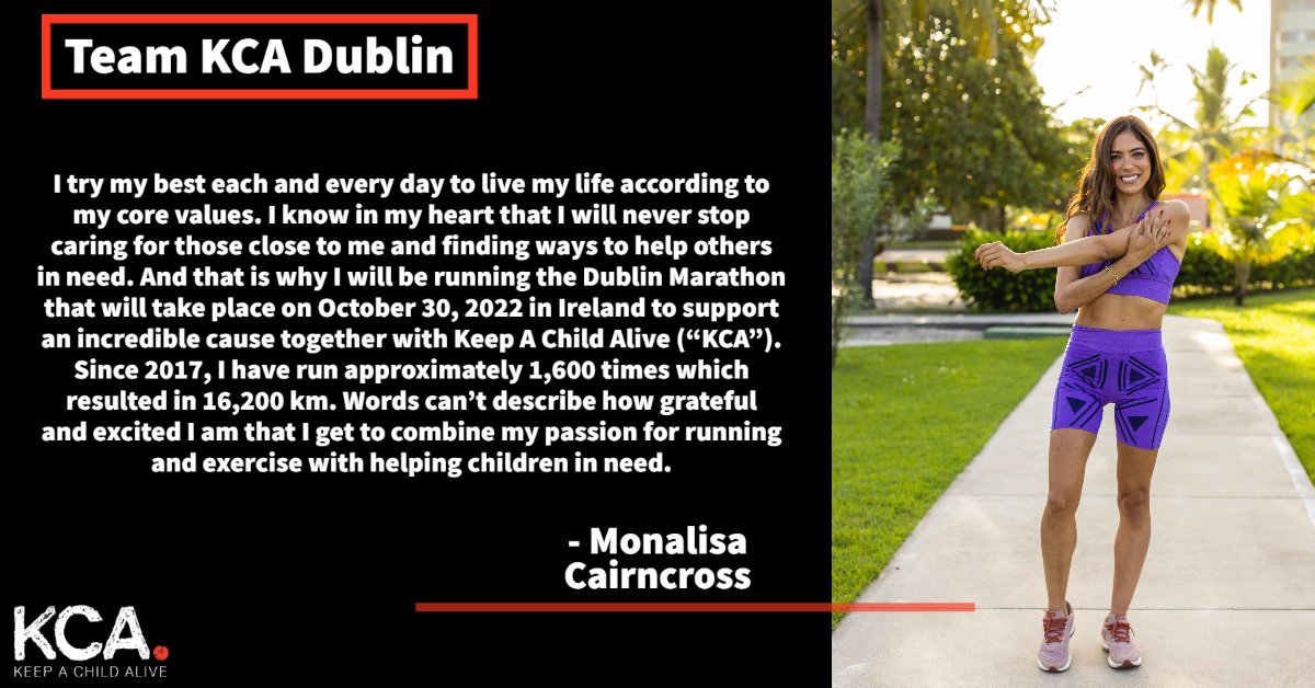 keepachildalive's tweet photo. "It is truly a combination of my values with how much I admire the people that help these children." - Monalisa
.
Want to hear more from #TeamKCA?
.
We also only have 1 Space left for the #DublinMarathon on October 30th contact us for more information. https://t.co/Bn30jEXftt