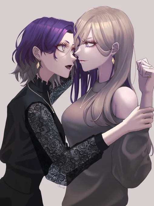 強い顔と強い顔の百合 #あなたの好きがつまった作品が見たい #創作百合 