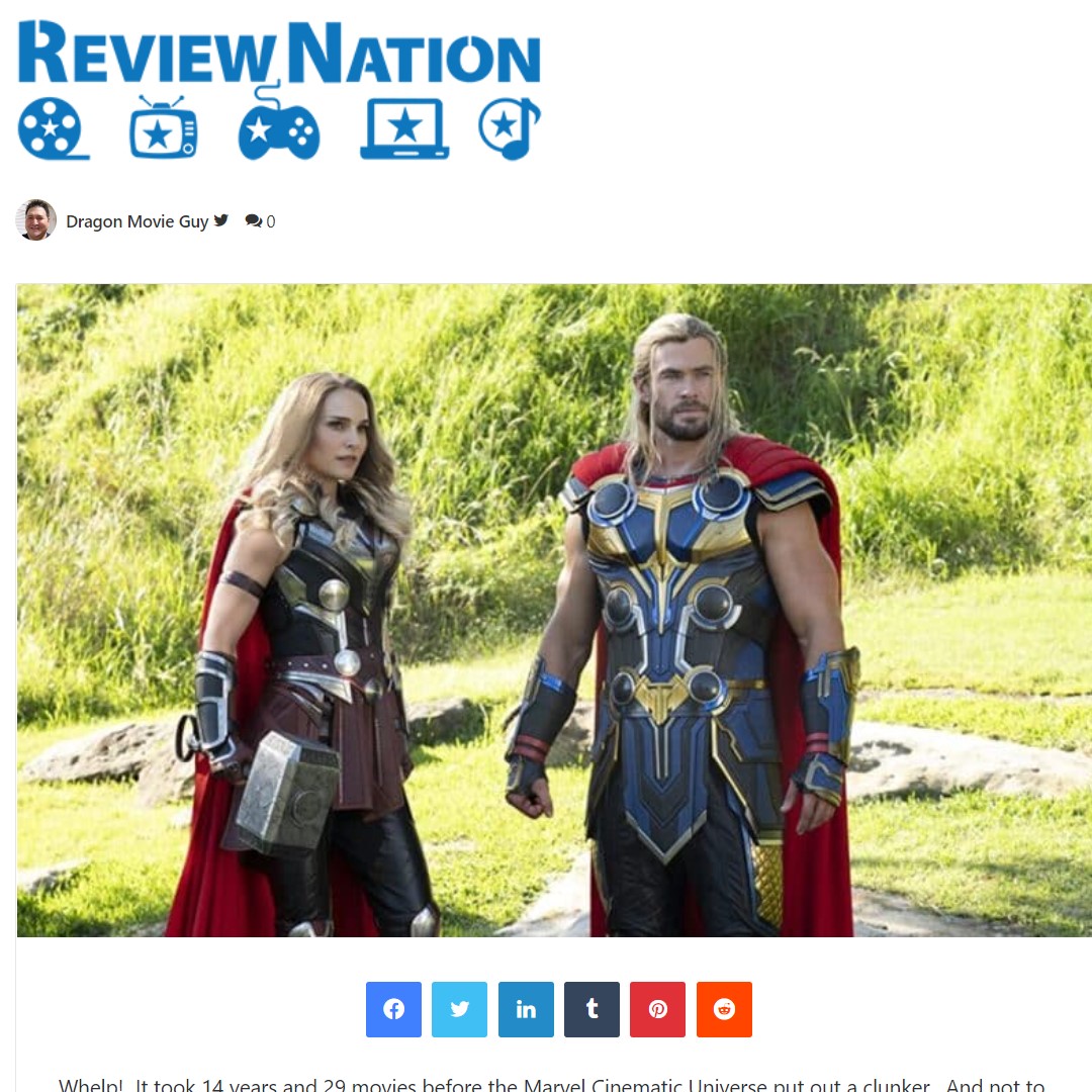 dragonmovieguy's tweet photo. #NonSpoiler #Movie #Review for #Thor4 #LoveAndThunder is out on #ReviewNation!
#TheMightyThor #NataliePortman #ChrisHemsworth #ChristianBale #GorrTheGodButcher https://t.co/EifI7JUj5D
