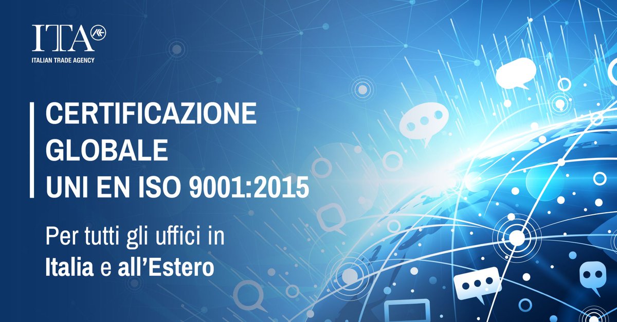 ITABucarest's tweet photo. #ICE è il primo ente pubblico 🇮🇹 ad ottenere la certificazione del SGQ secondo la norma UNI EN ISO 9001:2015 per tutta l'organizzazione. 
#ICE primul organism public 🇮🇹 care a obținut certificarea SMC UNI EN ISO 9001:2015 pentru întreaga organizație.
https://t.co/avcioGtZhB https://t.co/UuTKQakAQk