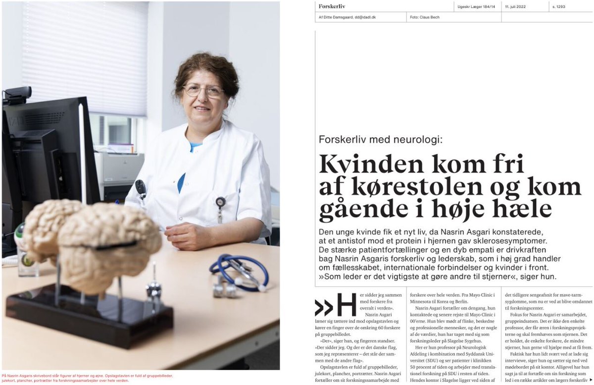 IMAGINE (@imagine_nsr) on Twitter photo Stort portræt af leder for IMAGINE-projektet på <a href="/NSRsygehuse/">NSRsygehuse</a>, Nasrin Asgari i seneste udgave (s. 20) af <a href="/Ugeskriftet/">Ugeskrift for Læger</a>👉 mags.ugeskriftet.dk/laege/829/?aut…
Nasrin beretter bl.a. om et liv med neurologi, hendes syn på lederskab og hvordan det er at være kvindelig professor og forskningsleder🙌 Stort portræt af leder for IMAGINE-projektet på <a href="/NSRsygehuse/">NSRsygehuse</a>, Nasrin Asgari i seneste udgave (s. 20) af <a href="/Ugeskriftet/">Ugeskrift for Læger</a>👉 mags.ugeskriftet.dk/laege/829/?aut…
Nasrin beretter bl.a. om et liv med neurologi, hendes syn på lederskab og hvordan det er at være kvindelig professor og forskningsleder🙌