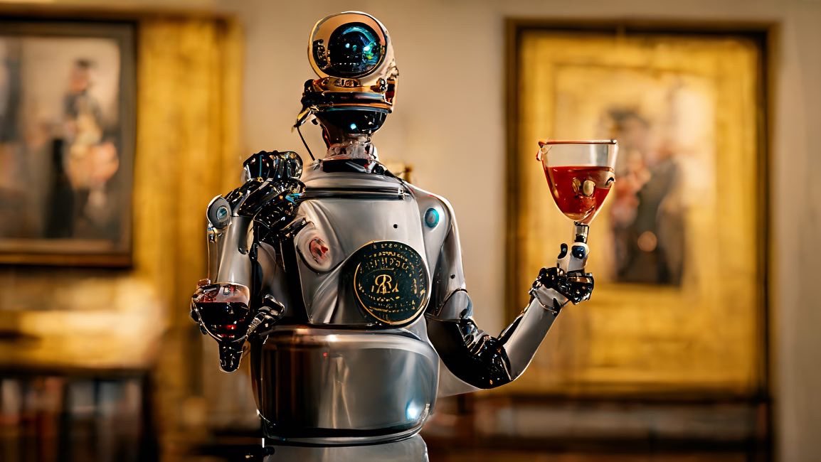 “Robot Butler, serving a martini drink on a tray, standing, close up, standing at attention, 8K, trending on artstation, Art on Instagram, matte background, digital illustration, by Norman Rockwell” #midjourney #MidjourneyAI #midjourneyart