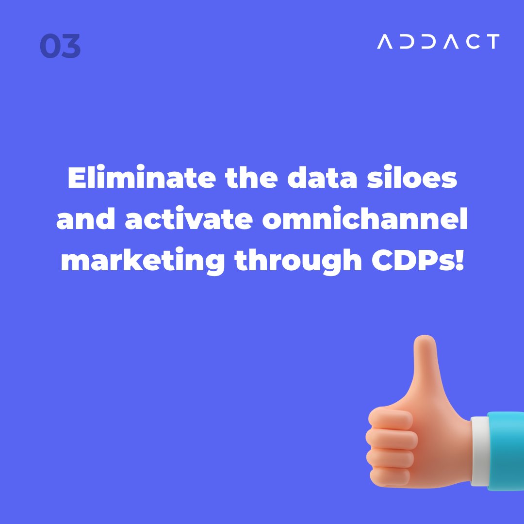 AddactTech's tweet image. Customer Data Platforms work for your marketing to reach the right people at the right time. 
 
Through a CDP, you can eliminate data siloes and apply automation to your marketing, making it a much easier and smooth-going process. 
 
#addact #sitecorecdp #sitecore #cdp #marketing