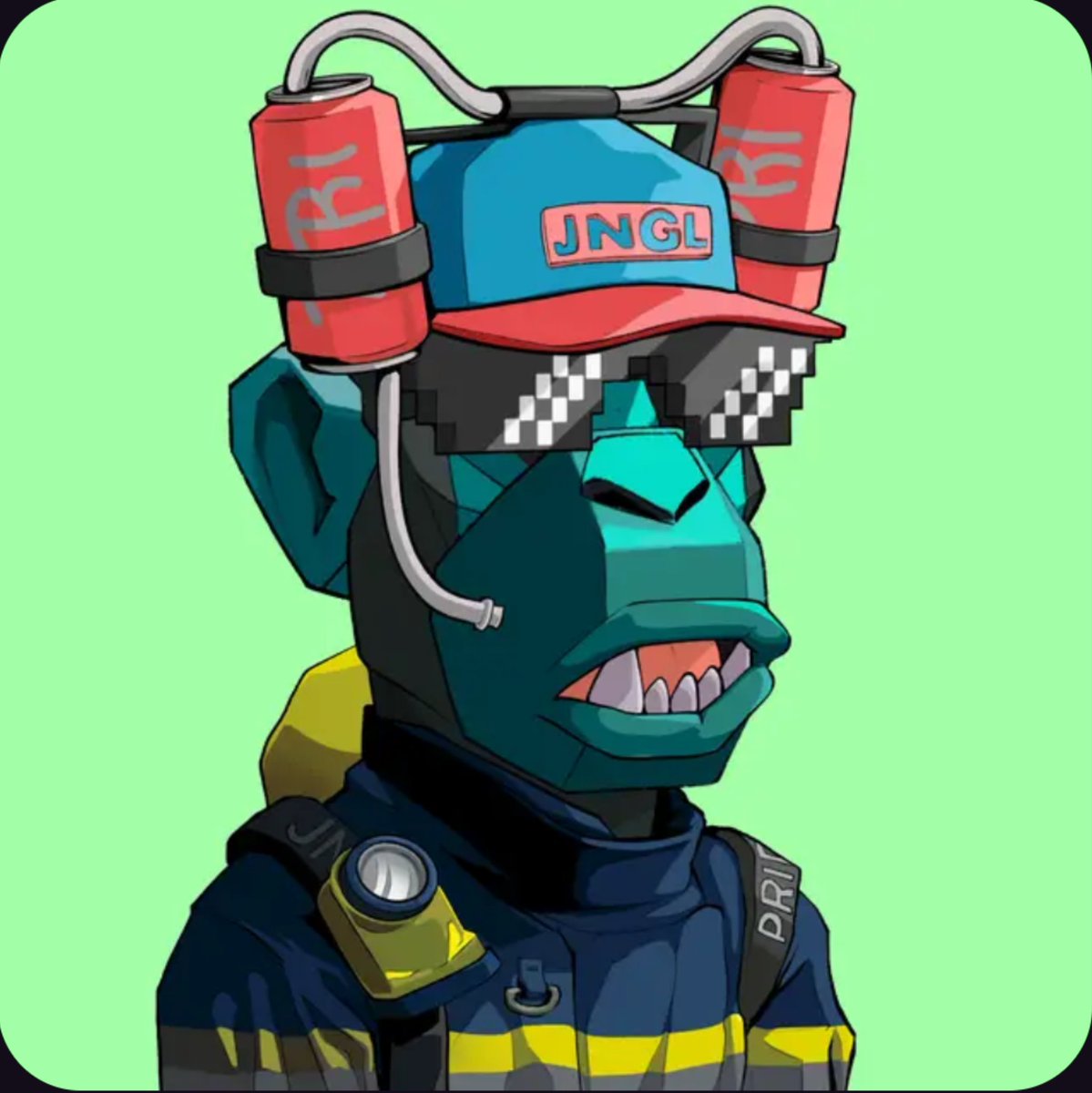 Won this absolute banger of a <a href="/littleprimates/">Little Primates 🌿</a> and I couldn't be happier ✅ The Guzzler is here to eat your favourite NFTs and takeover 😏🥶💎💎
Thanks again <a href="/littleprimates/">Little Primates 🌿</a> 
WAGMIIIIIII