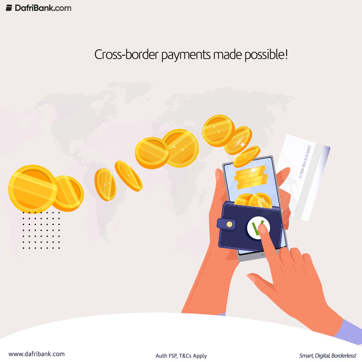 Why do you still struggle to send money to your loved ones abroad via those rigid methods traditional banks introduce you to, when you can do  it seamlessly through DafriBank?

  Get a personal/ business account dafribank.com