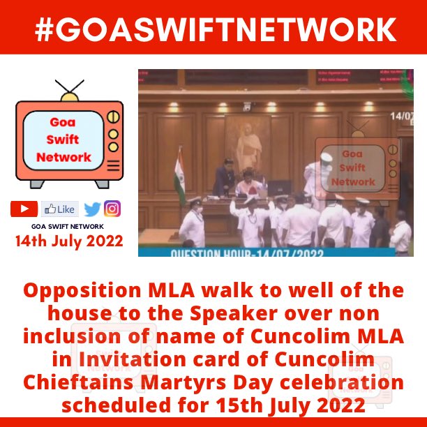 GoaSwift's tweet photo. #GoaSwiftNetwork : Opposition rushes to the well of the house 

#Goa

@Yurialemao9 @VijaiSardesai https://t.co/gkVLrEbsSe