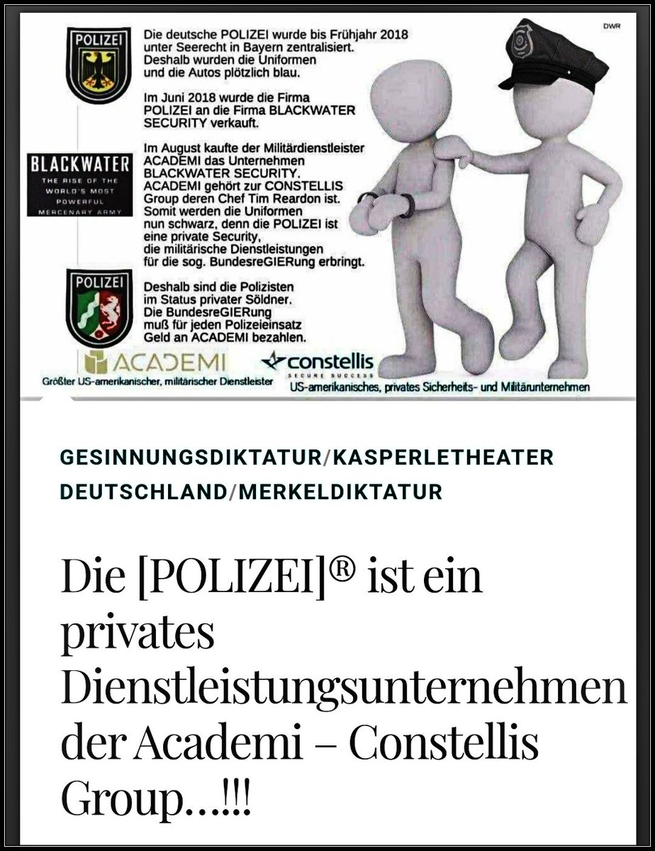 kimpeter_WAGNER's tweet photo. #Polizei #ConstellisGroup #Söldner
⚠️- HOCHVERRAT AM DEUTSCHEN VOLK -⚠️
#WannWachtIhrAuf https://t.co/pyS739XDJO
